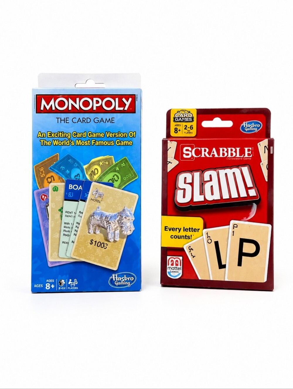 Monopoly and Scrabble card games NEW